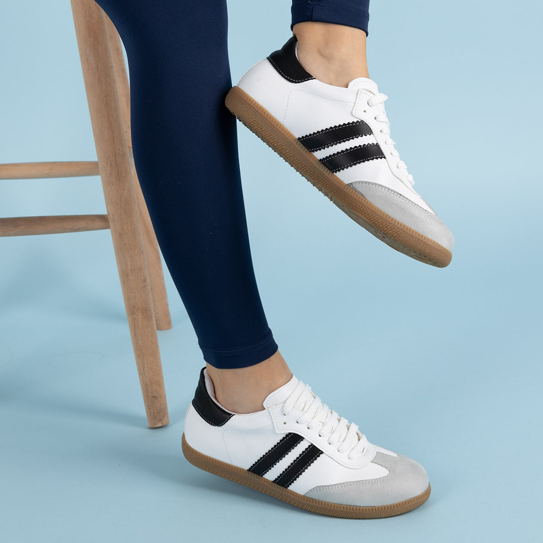 Alison Kadın Terletmeyen Beyaz Siyah Spor Ayakkabı