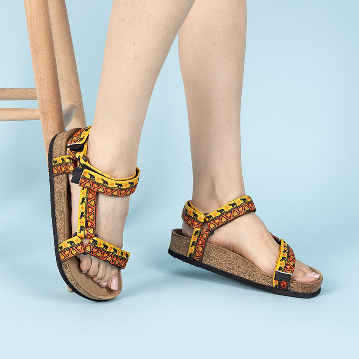Hanson Kadın Mantar Taban Turuncu Sarı Sandalet